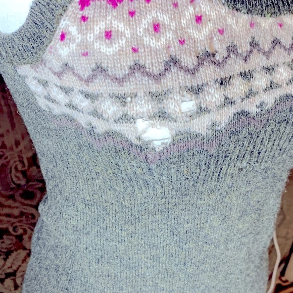 Fairy Grunge Wool BOHO Multicolor Knit Mni Dress Tunic Layering Warm Fall Medium - Picture 6 of 12